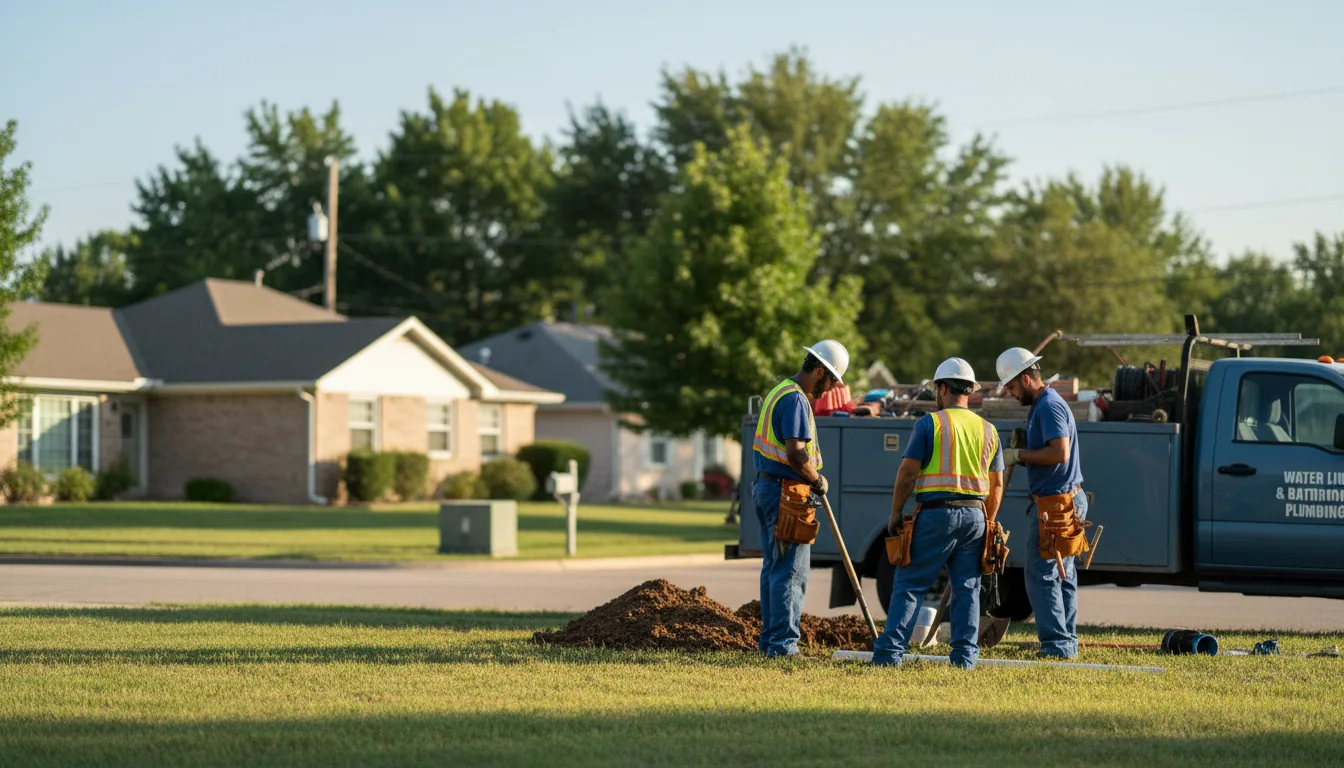 Residential water line and bathroom plumbing service in Brunswick, OH